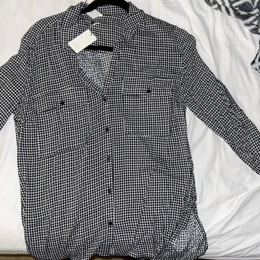 herringbone print blouse